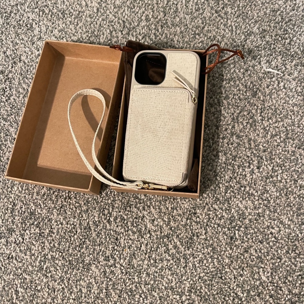 Elegant Cream Phone Case with Strap